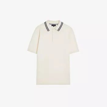 Рубашка-поло Mahana с Т-образной строчкой из эластичной ткани Ted Baker, экрю