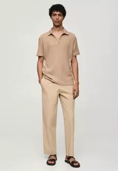 Рубашка поло Mango, бежевый