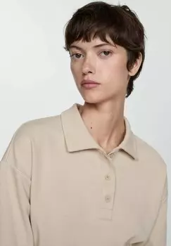 Рубашка поло Mango, бежевый