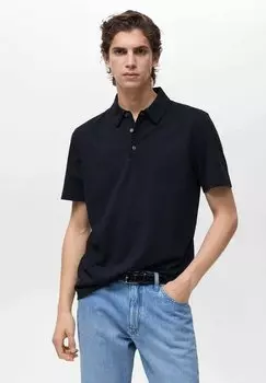 Рубашка поло Mango, темно-синий