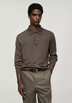 Рубашка поло Mango, темно-зеленый