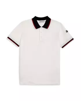 Рубашка-поло Maniche Ribbed для мальчиков - Big Kid Moncler, коричневый/бежевый