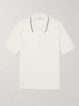 Рубашка поло Maranon Slim-Fit из шерсти мериноса ORLEBAR BROWN, белый