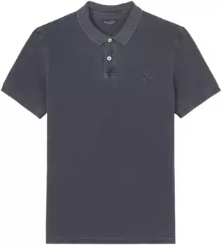 Рубашка-поло Marc O'Polo с изящной вышивкой логотипа, цвет морской волны