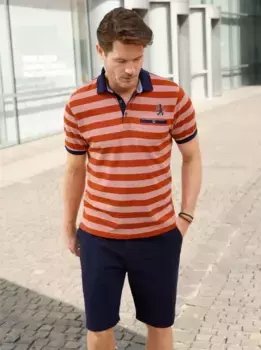 Рубашка поло Marco Donati "Рубашка поло с короткими рукавами", цвет Rostrot-Gestreift