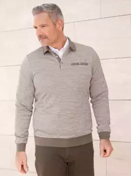 Рубашка-поло Marco Donati "рубашка с длинными рукавами", цвет Dunkeltaupe-Meliert