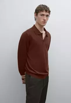 Рубашка поло Massimo Dutti, винно-красный