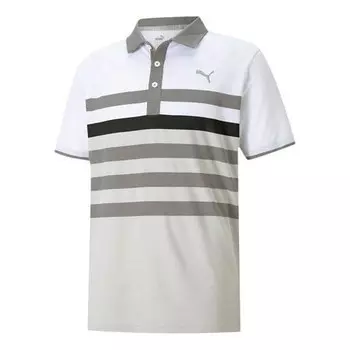Рубашка поло mattr one way golf polo shirt 'grey white black' Puma, серый