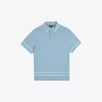 Рубашка-поло Maytain текстурированной вязки из переработанного хлопка Ted Baker, синий