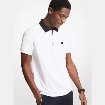 Рубашка-поло Michael Kors Half-Zip, черный/белый