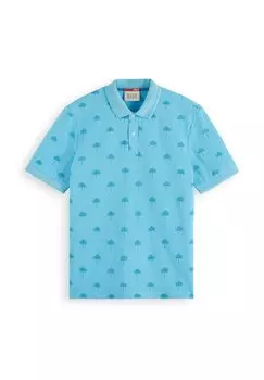 Рубашка-поло MINI AOP Scotch & Soda, цвет blue lagoon