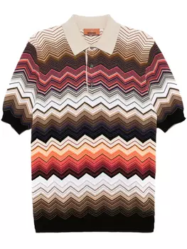 Рубашка-поло Missoni с зигзагообразным узором, оранжевый