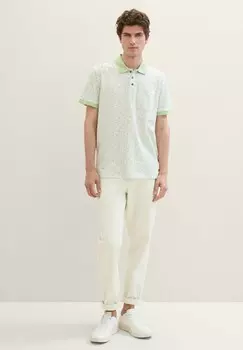 Рубашка поло MIT ALLOVER PRINT TOM TAILOR, зеленый