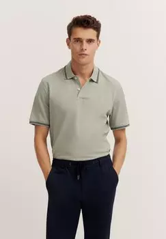 Рубашка поло MIT KONTRASTSTREIFEN UND BRUSTSTICKEREI bugatti, бежевый