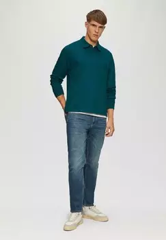 Рубашка поло MIT LOGO-PATCH s.Oliver, бирюзовый