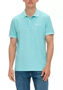 Рубашка-поло Mit Logo-Print s.Oliver, океанский зеленый