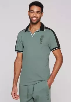 Рубашка поло MIT V-NECK UND SCHULTEREINSTZEN Camp David, темно-зеленый