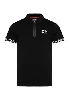 Рубашка поло MIT ZIPPER UND REFLEKTIERENDEN PRINTS Camp David, черный