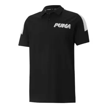 Рубашка поло modern sports logo polo t-shirt 'black' Puma, черный