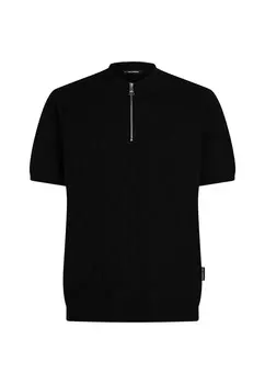 Рубашка поло MONOGRAM ZIP-UP KARL LAGERFELD, черный