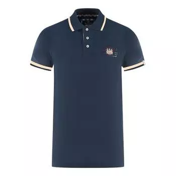 Рубашка-Поло морского цвета London Union Jack Aquascutum, синий