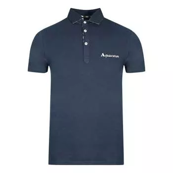 Рубашка-Поло морского цвета с фирменным логотипом Aquascutum, синий