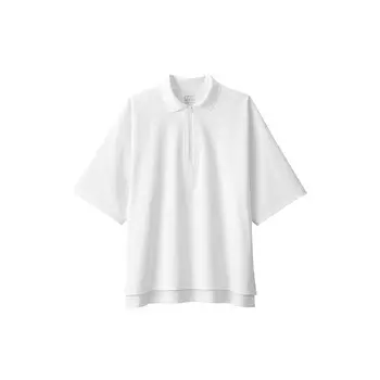 Рубашка-поло Muji Labo с молнии наполовину, черный