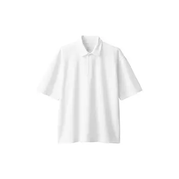 Рубашка-поло Muji с рукавами до локтя, черный