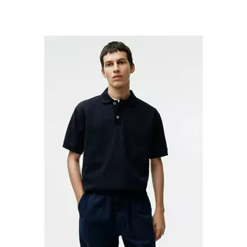 Рубашка-поло мужская Arket с короткими рукавами, черный