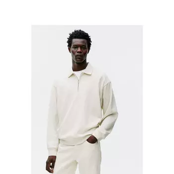 Рубашка-поло мужская Arket с полумолнией, кремовый
