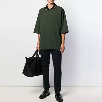 Рубашка поло мужская армейский зеленый Bottega Veneta, зеленый