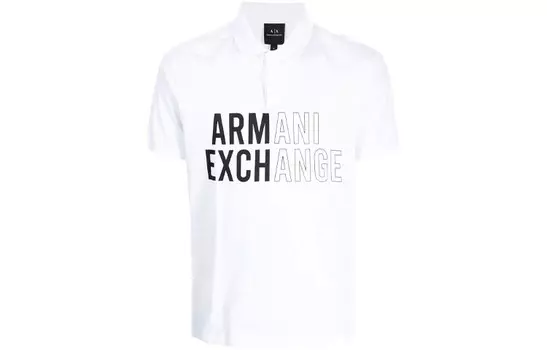Рубашка поло мужская белая Armani Exchange, белый