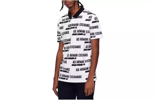 Рубашка поло мужская белая Armani Exchange, белый
