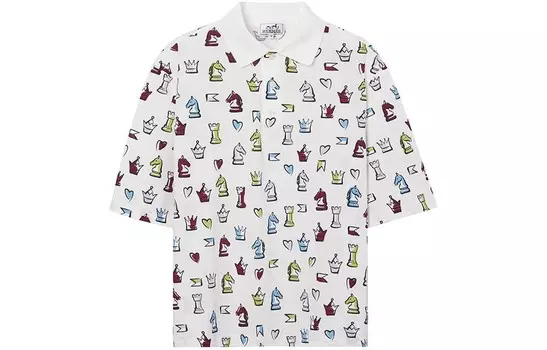 Рубашка поло мужская белая Hermes, белый