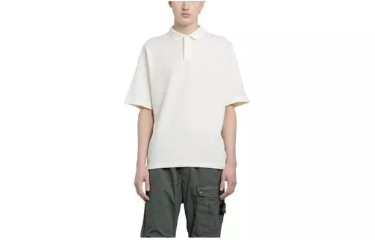 Рубашка поло мужская белая Stone Island, белый