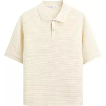 Рубашка поло мужская белая Zara, белый
