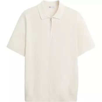 Рубашка поло мужская белая Zara, белый