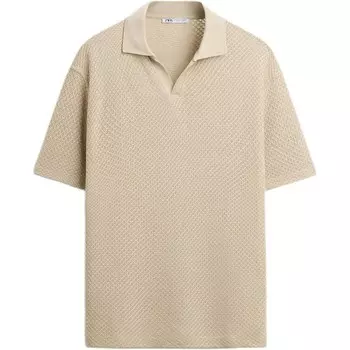 Рубашка поло мужская бежевая Zara, цвет Tan