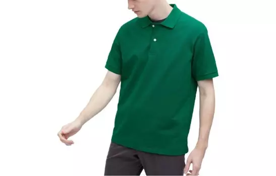 Рубашка поло мужская бирюзовая Uniqlo, бирюзовый