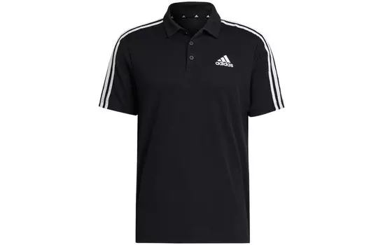 Рубашка поло мужская черная Adidas, черный