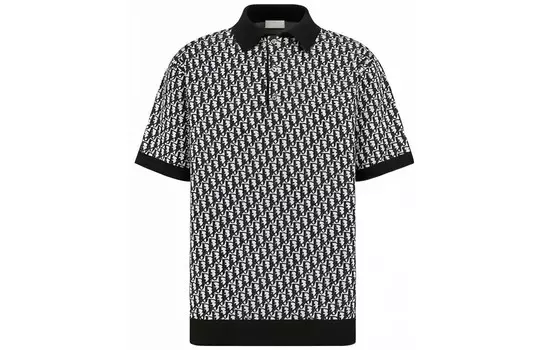 Рубашка поло мужская черная/белая Dior, черный/белый
