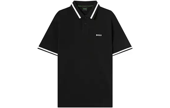 Рубашка поло мужская черная Hugo Boss, черный