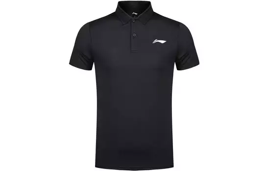 Рубашка поло мужская черная Lining, черный
