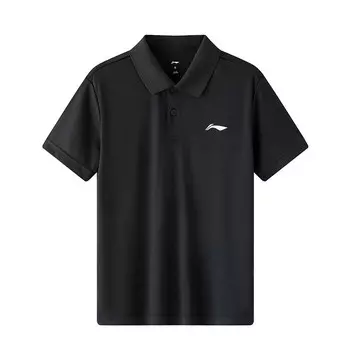 Рубашка поло мужская черная Lining, черный