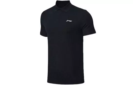 Рубашка поло мужская черная Lining, черный