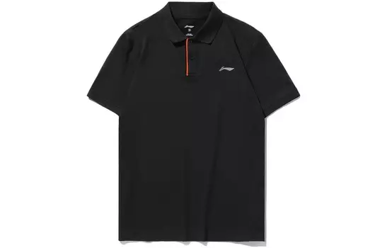 Рубашка поло мужская черная Lining, черный