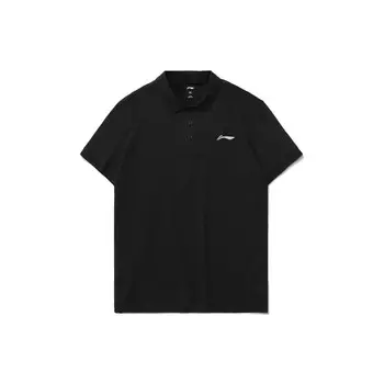 Рубашка поло мужская черная Lining, черный
