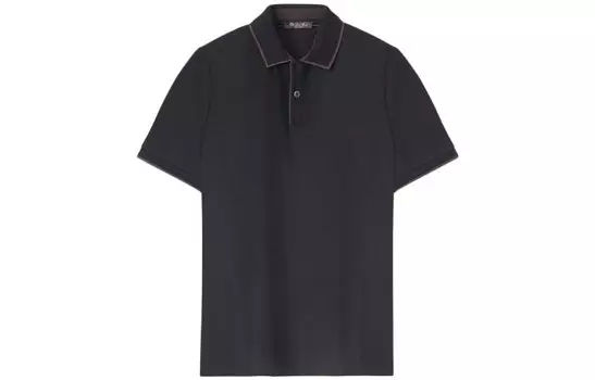 Рубашка поло мужская черная Loro Piana, черный