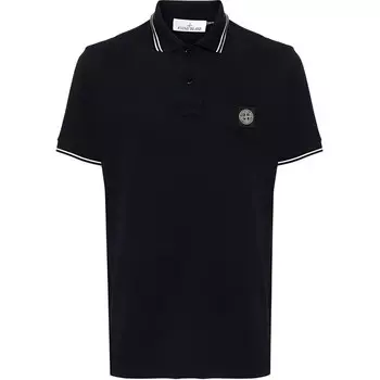 Рубашка поло мужская черная Stone Island, черный