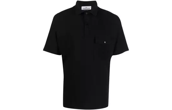 Рубашка поло мужская черная Stone Island, черный